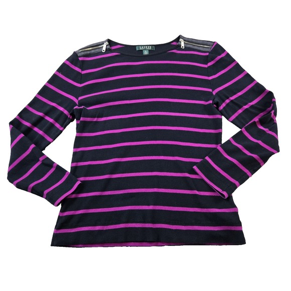 Lauren Ralph Lauren Tops - Lauren Ralph Lauren Women's Ribbed Long Sleeve Shirt wih Zipper Details XL